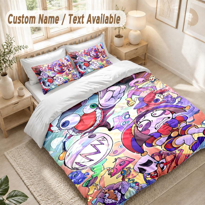 The Amazing Digital Circus Bedding Set, 1 Duvet Cover & 2 Pillowcases Soft Comfortable Bedroom Home Textile Decor