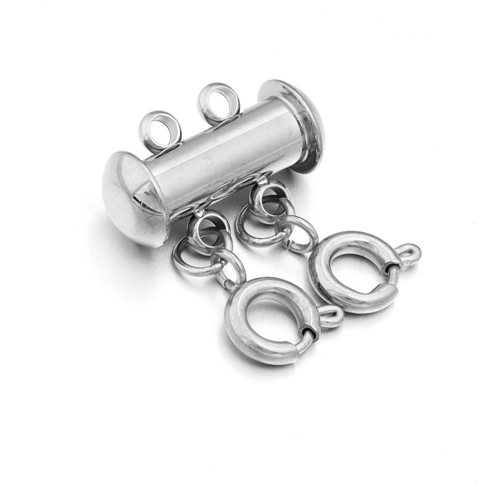 

2/3/4rows Stainless Steel Lobster Clasps Spring Buckle Magnetic Connectors for Necklace Bracelet Jewelry Making Accessories
