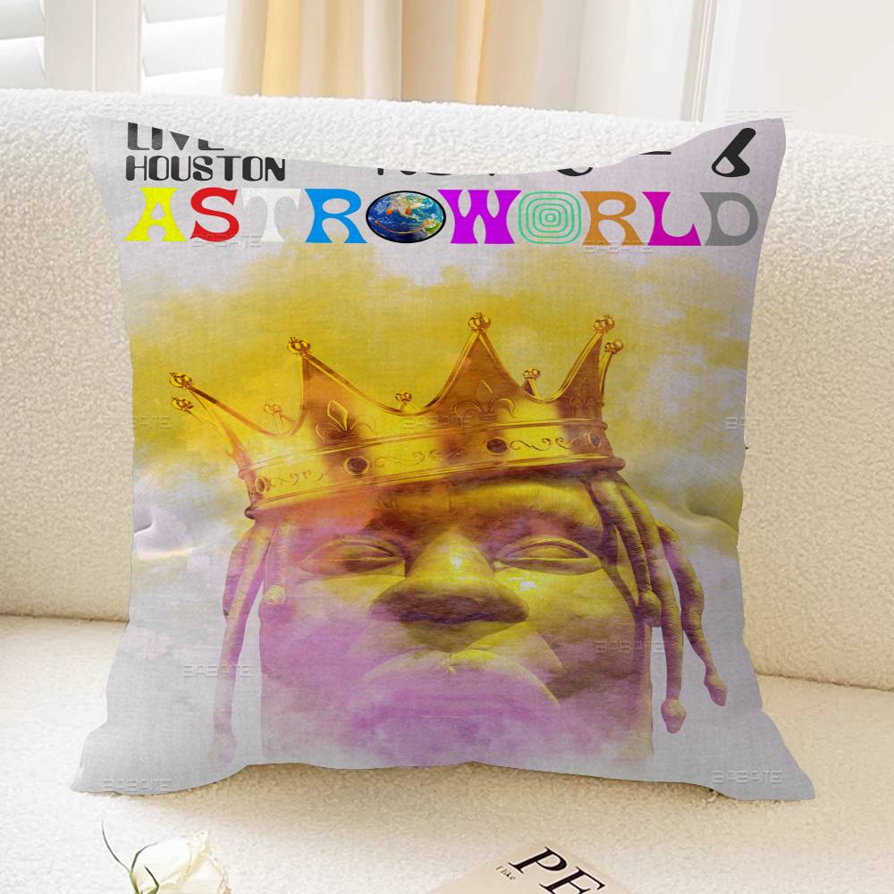 Travis Scott Astroworld 45*45cm Cushion Cover Pillow Cover Decor Pillowcase Home Pillowcase for Couch Pillow