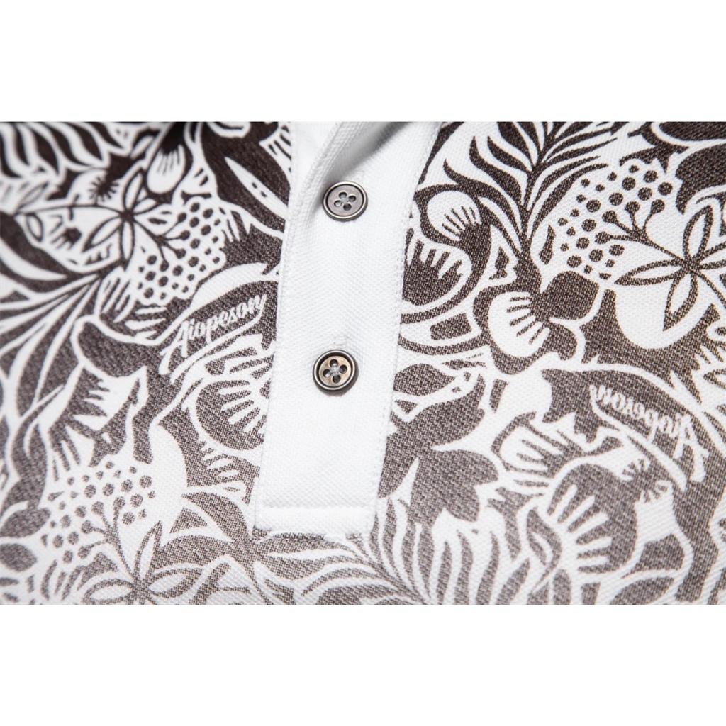 TrendHub Men's Short Sleeve Polo Shirt, Gradient Printed, Cotton Blend,  New Design