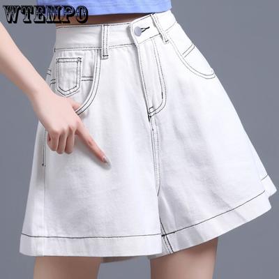 Sommer Damen Große Größe Shorts Slim Slim Slim Hohe Taille Shorts Lose Breite Bein Shorts Dünne Abschnitt Denim Shorts Casual Shorts