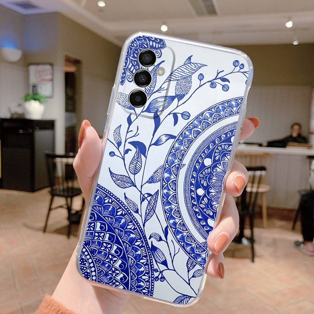 Hamsa Hand Of Fatima Art Phone Case For Samsung S24,30,21,22,23,20 FE,lite,PIus,Ultra,5G,Note,9,10 Transparent Cover