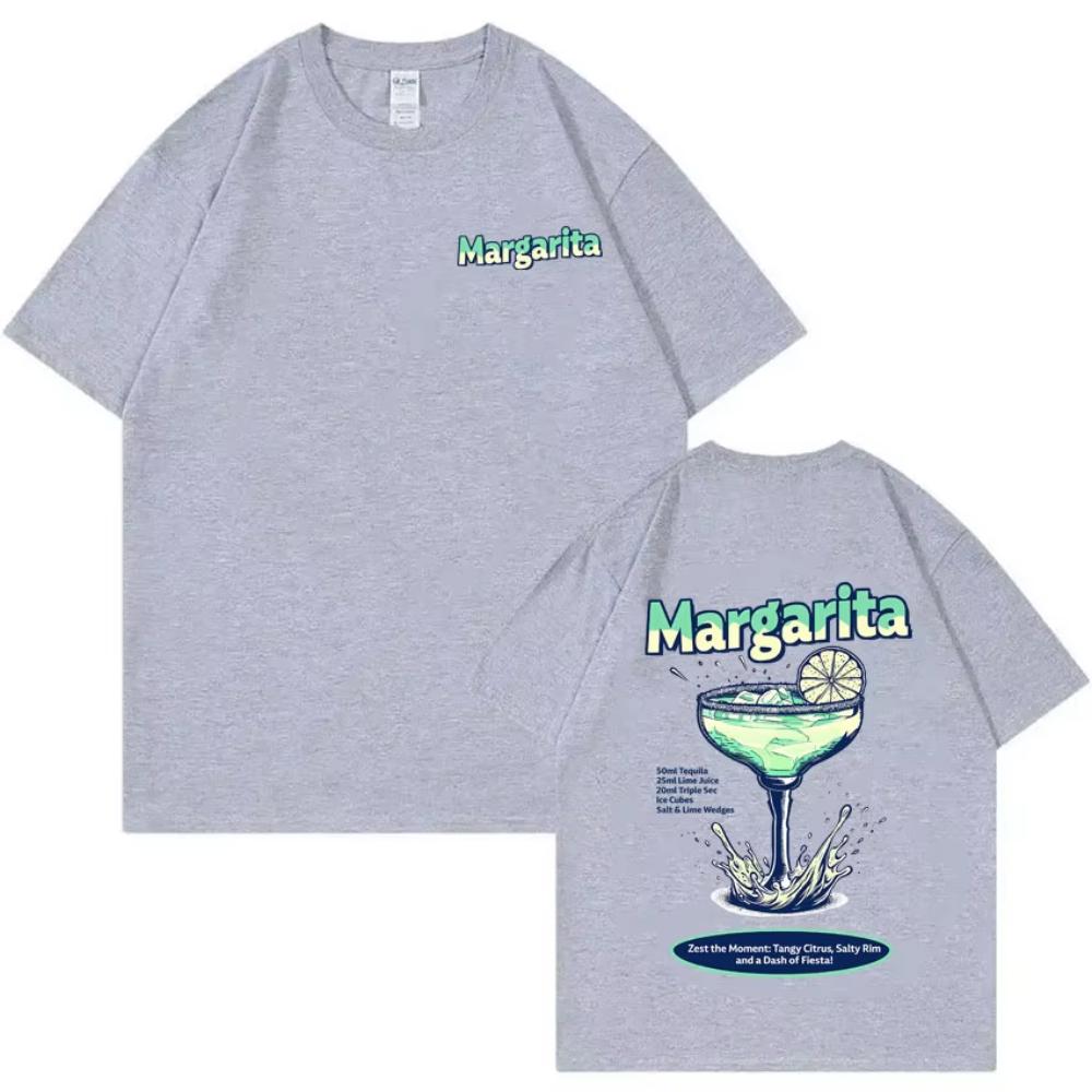 Funny Margarita Cocktail Print Tshirts Unisex Women Fashion Casual Pure Cotton T Shirts Summer Unsiex Vintage Oversized Streetwear