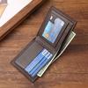Fashionable Men's Short Wallet With Geometric Pattern Multiple Card Slots And Coin Pocket In Soft Pu Leather