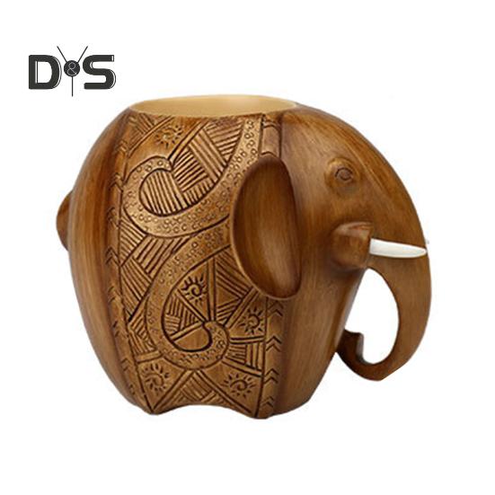 

Держатель для ручек в виде слона, смоляная настольная фигурка талисмана, стаканчик для хранения косметики, органайзер для офиса, дома, школы, декора Large A