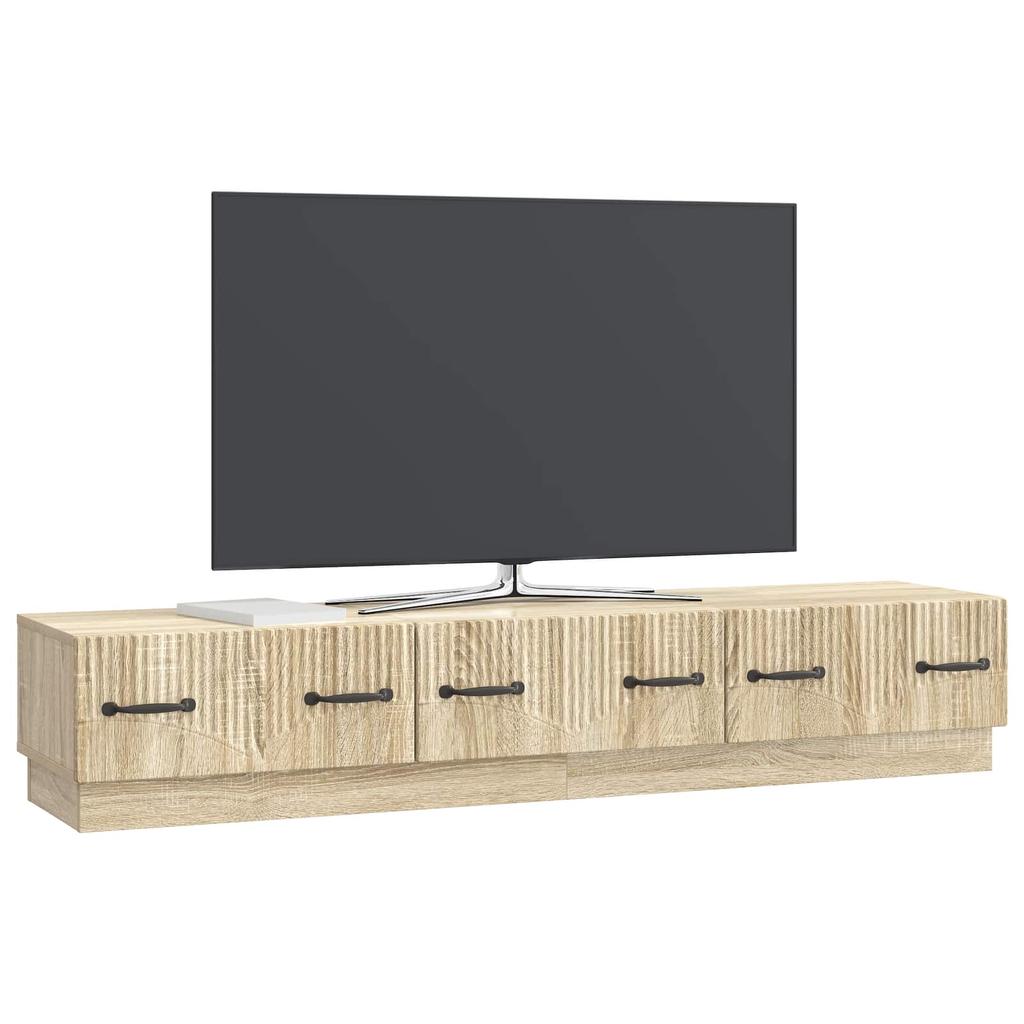 TV Stand in Sonoma Oak Finish 147 x 34.5 x 27 cm Particleboard