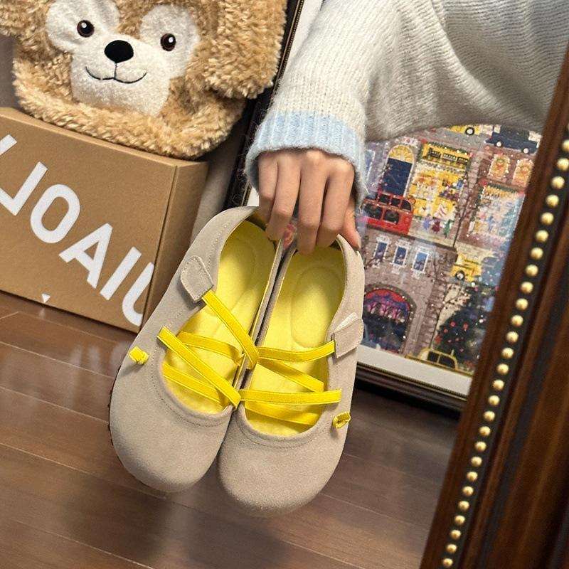 

Уродливые милые туфли с большой головой, весна и лето, новые туфли с мелким горлом, женские милые туфли с круглым носком и плоским дном, пышные туфли с одной педалью, обувь Boken 35