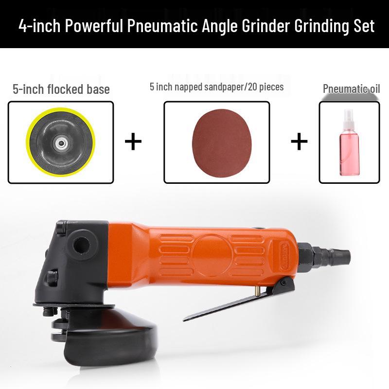 4" Pneumatic Angle Grinder, 5" Industrial-Grade Multipurpose Air-Powered Polisher & Cutter.