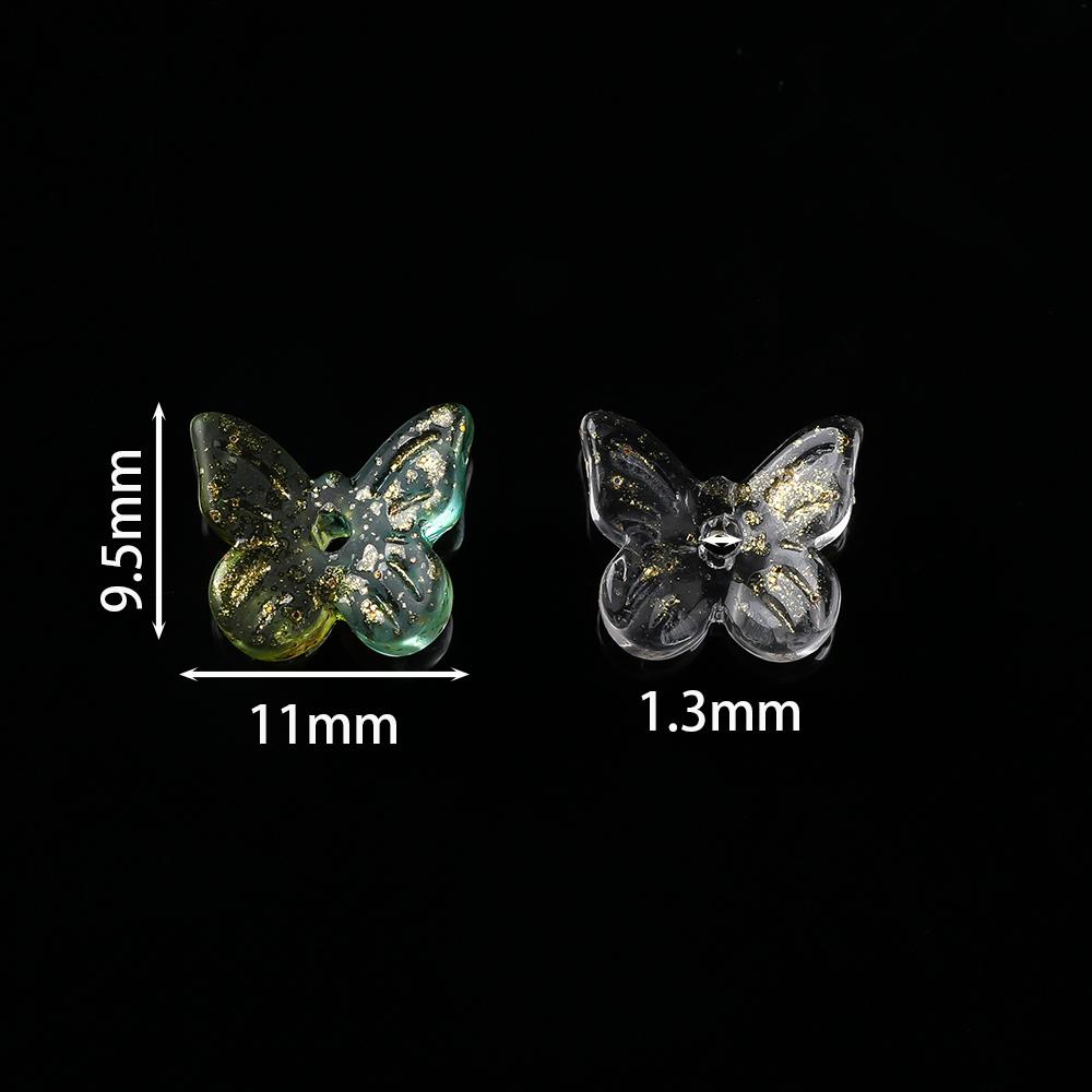 10 Stück/Lot Glasplattierte Schmetterlingskristallperlen, lose Perlen, handgefertigtes DIY-Bastelzubehör für Armbänder, Ohrringe und Schmuckherstellung