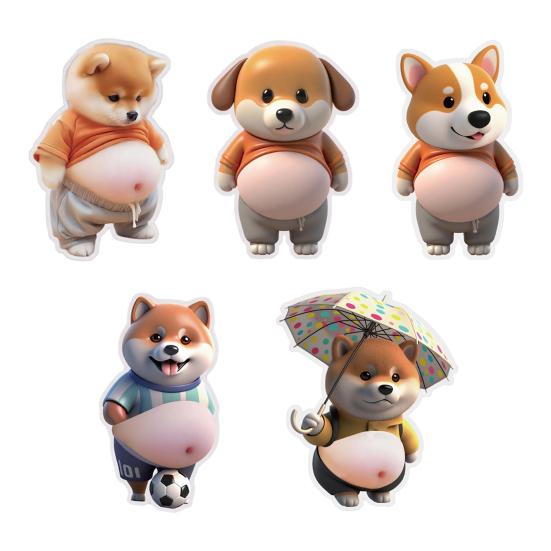 Yousheng Elastic Belly Dog Sticker Anxiety Stress Relief Cartoon Dog Decal with Fat Belly Pinch Belly Puppy Toy DIY Self-adhesive Animal Sticker