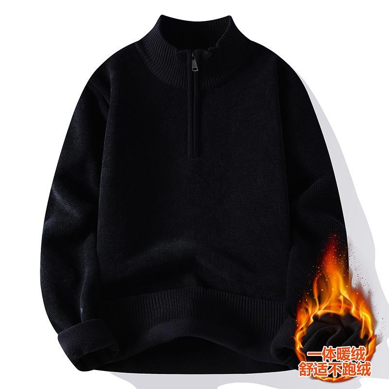 Men S Autumn Winter Fleece Thick Half Zip Pullover Sweatshirt