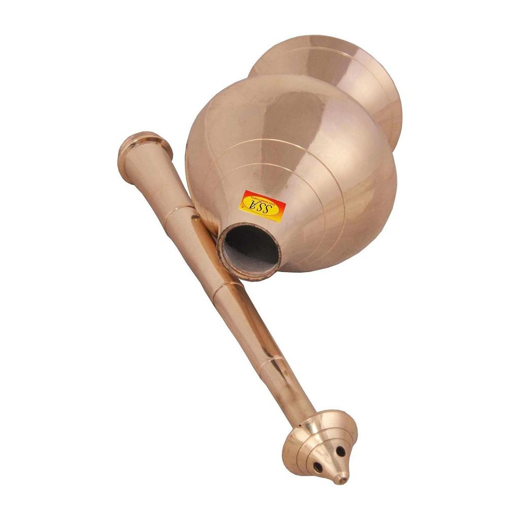 Brass Bottle for Gangajal and Perfume Gulab Pash Sprinklers Gangajal Spray Bottle for Pooja (Gold)