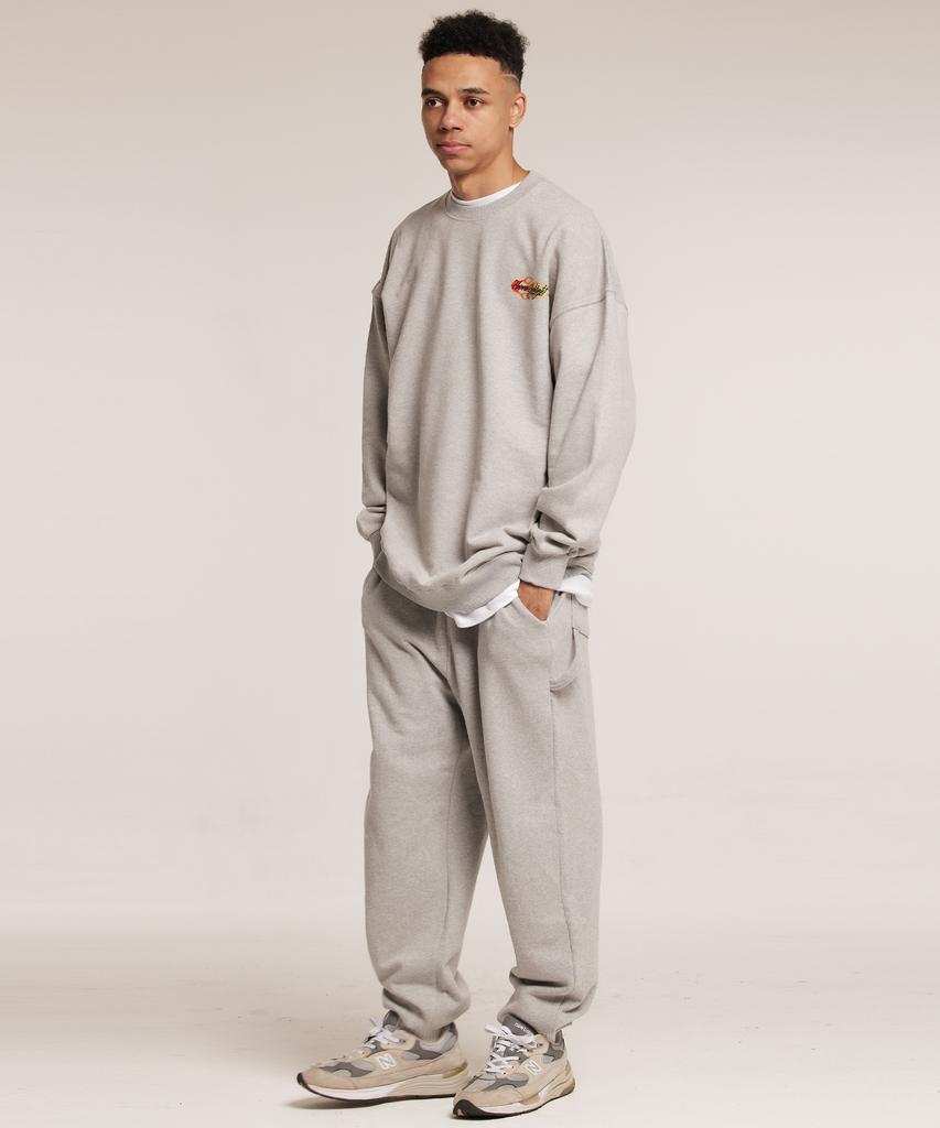 CREAM SODA LAB Human Highlight Fire Sweatshirt Gray Red