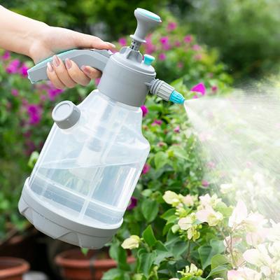 3L Pump Sprayer Plastic Refillable Water Spray Bottle Hand Pump Spray Bottle with Measuring Cup Adjustable Nozzle for Gardening Cleaning Watering