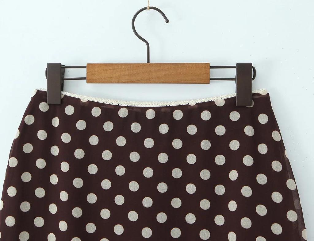 Women's Summer Polka Dot Camisole & Fishtail Midi Two-Piece Set