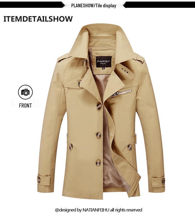 Pánská bunda z prané bavlny: Neformální jarní/podzimní módní kabát