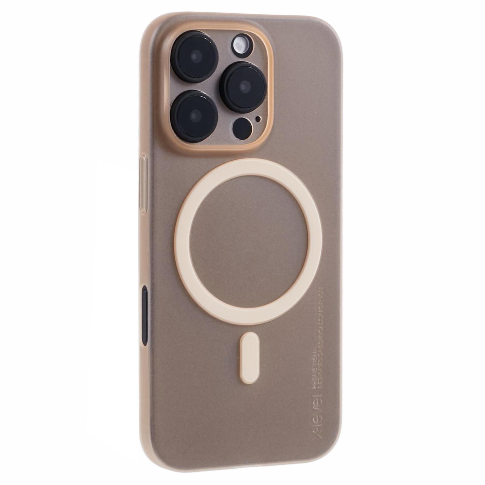 

X-LEVEL For iPhone 16 Pro Case Compatible with MagSafe Hard PP Matte Phone Cover 0.18mm Ultra Thin Desert Gold