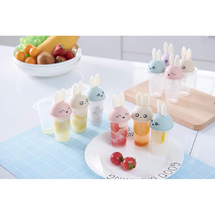 Set of 6 Popsicle Molds Ice Pop Makers Ice Pop Molds Ice Bar Maker Plastic Popsicle Mold Kids Ice Cream Tray Holder