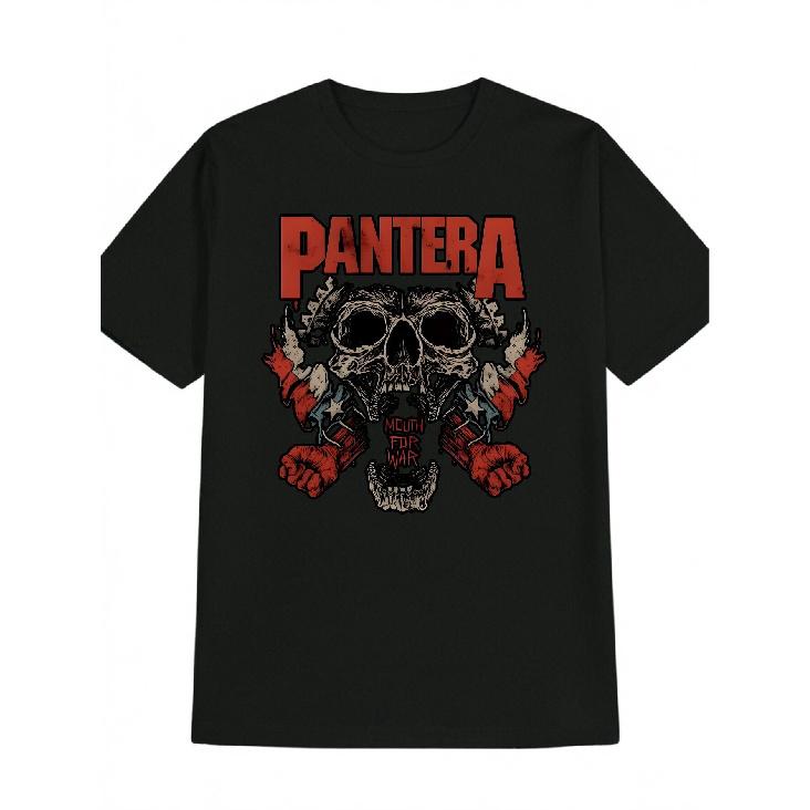 Pantera  Mouth For War  Skull Graphic T-Shirt - Unisex Casual Crew Neck Short Sleeve Black Tee, Super Soft & Breathable Vintage Style Heavy Metal S чёрный