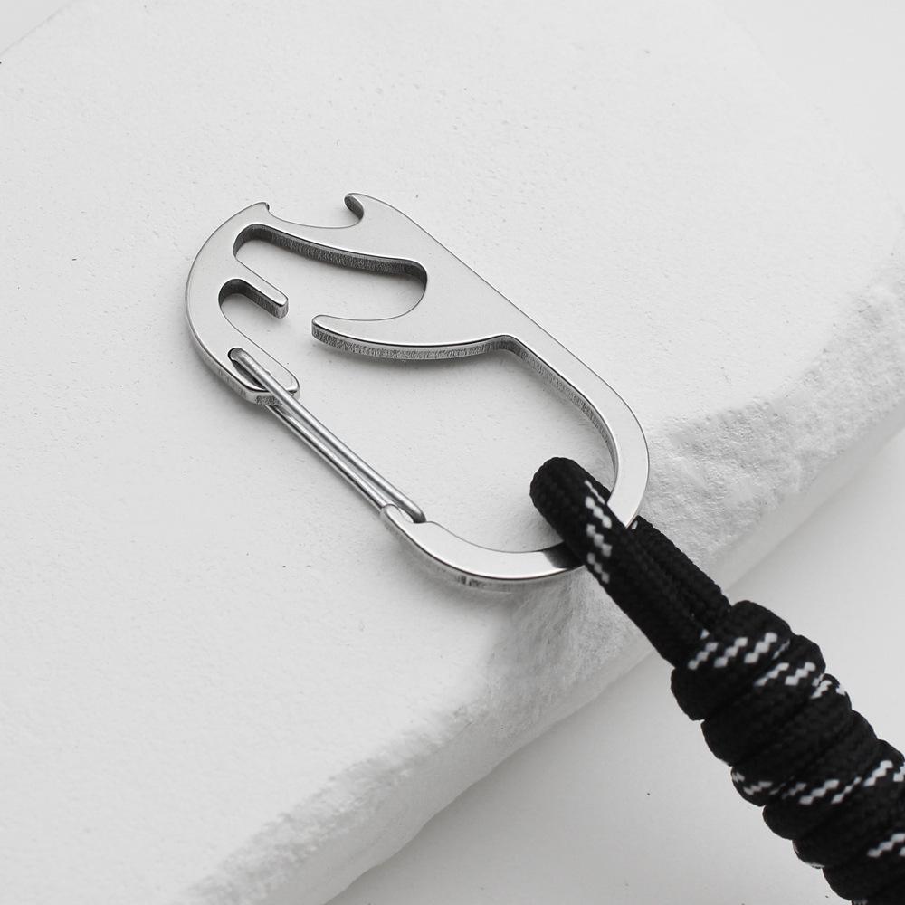 Stainless Steel Quick Release Snap Hook Keychain with Bottle Opener