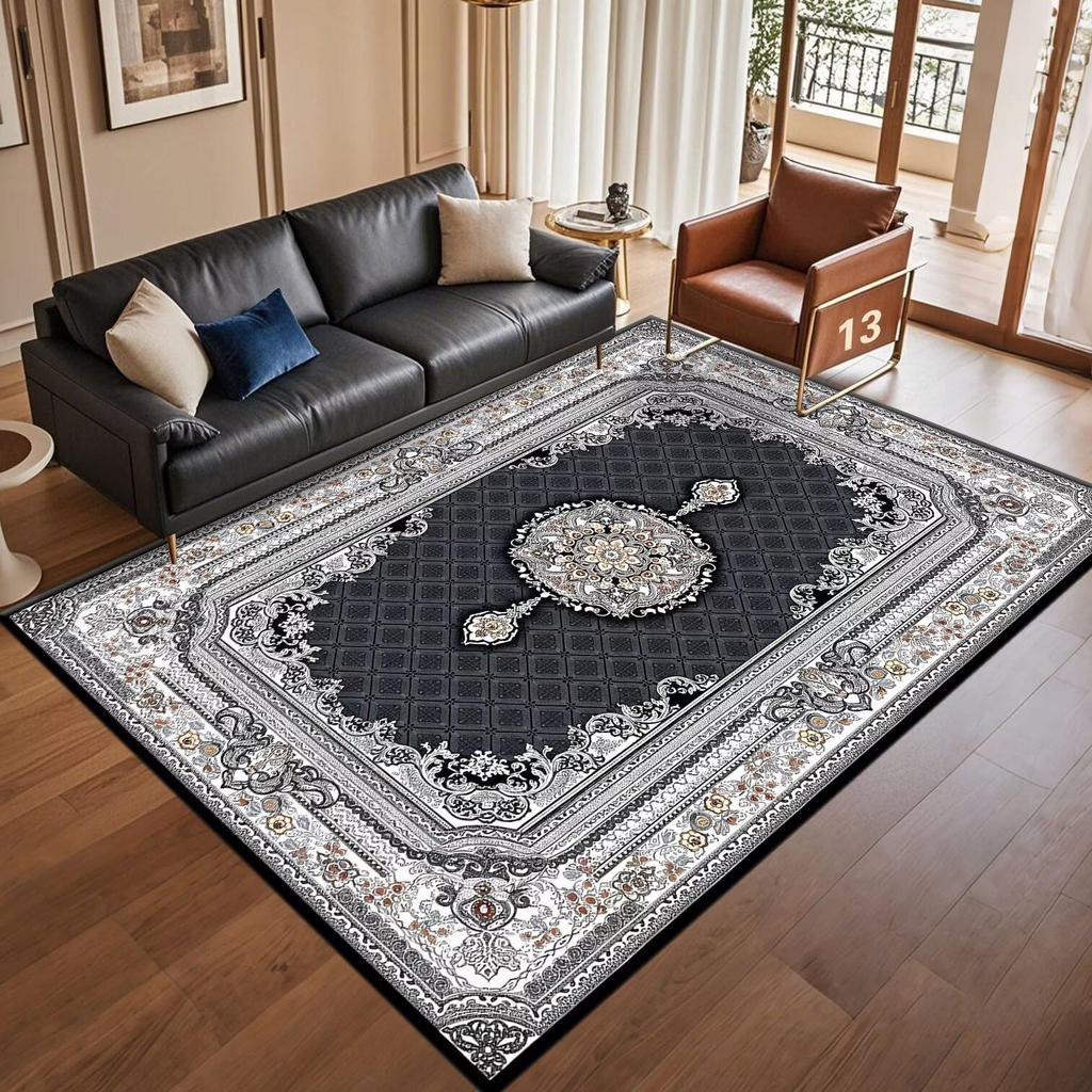 Retro Persian American Carpet Large Area Living Room Decoration Home Ethnic Style Bedroom Rug Cloakroom Lounge Soft Mat Washable