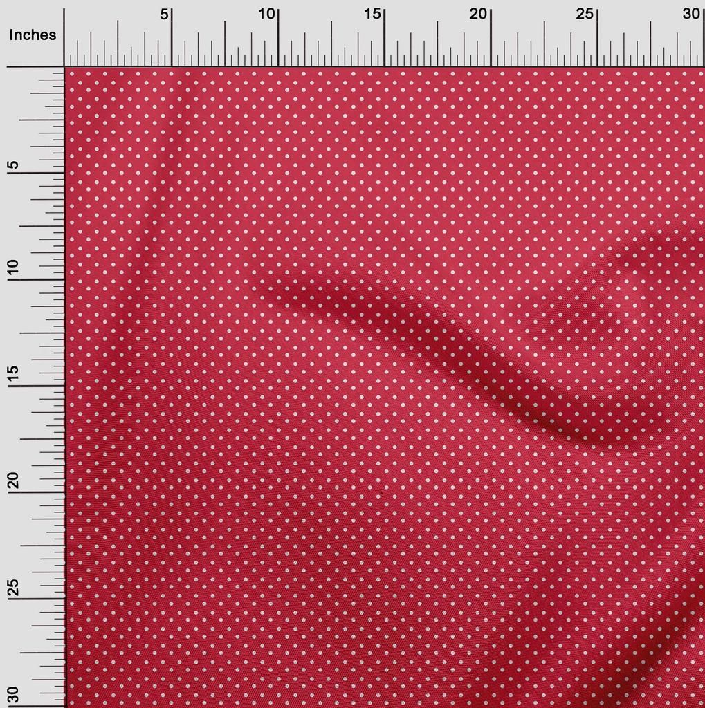 oneOone Cotton Flex Bright Red Fabric Dots Quilting Supplies Print Sewing Fabric By The Yard 40 Inch