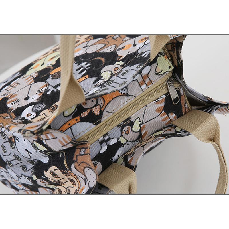 Bolso de playa de verano para mujer, bolso de mano para mujer, bolso de hombro, bolso de mano con estampado de gato pequeño