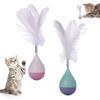 Roly-poly Cat Toy Soft Feather Bird Design Automatic Rebound Interactive Pet Toy Boredom Relief Cat Exercise Toy