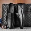 Leather shoes men's summer cowhide hollow holes men's business sandals casual shoes medium old dad shoes