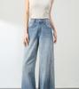 Light Blue High-Waisted Wide-Leg Jeans for Women, 2026, Slimming for Pear-Shaped Figures, Loose, Straight-Leg, Spring/Autumn Style
