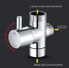 1/2 3/4 Crom Adaptor în T cu 3 căi Supapă de deviere a capului de duș pentru robinet de baie
