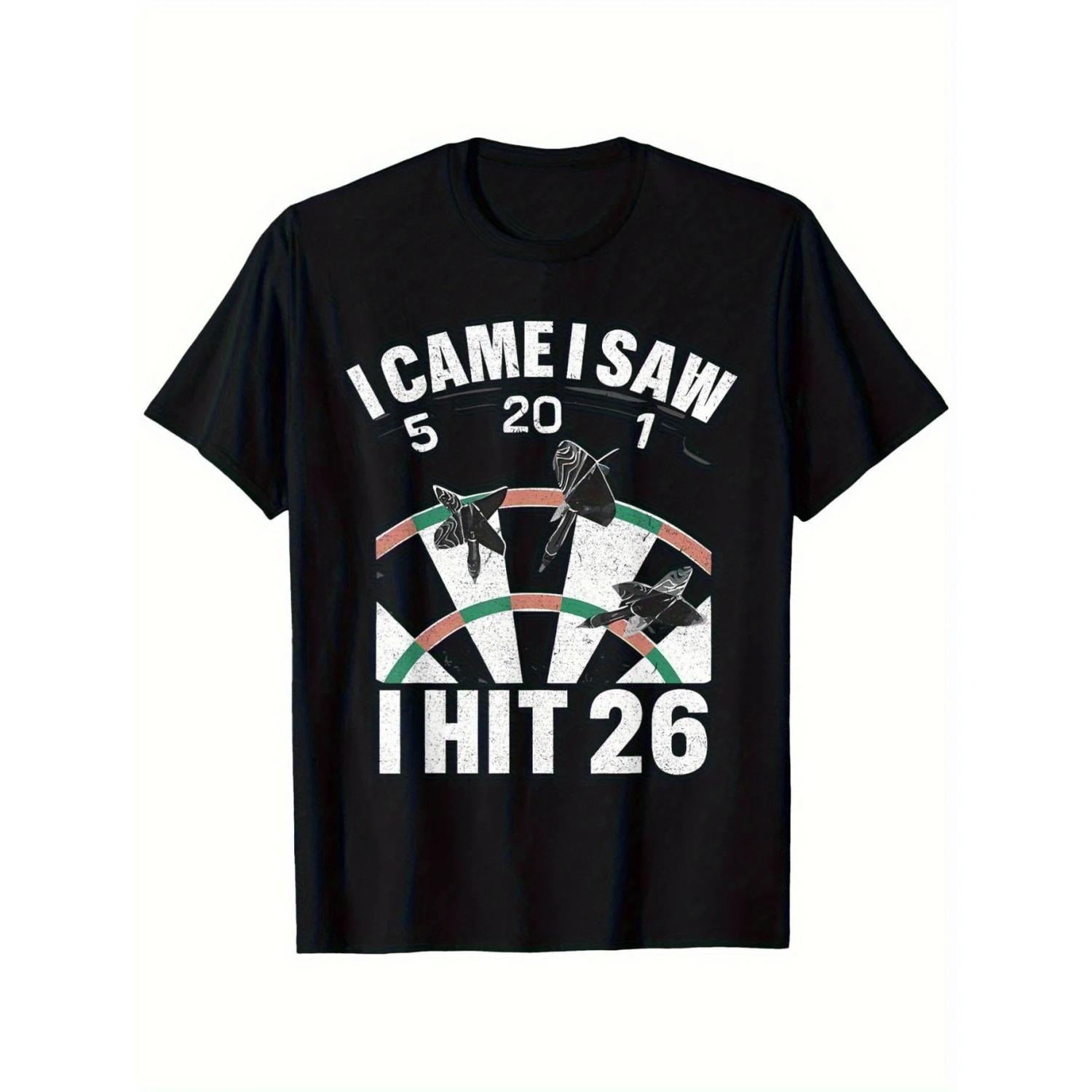 Humorous Dart Score T-shirt I m Here I Observed 5.20 S чёрный