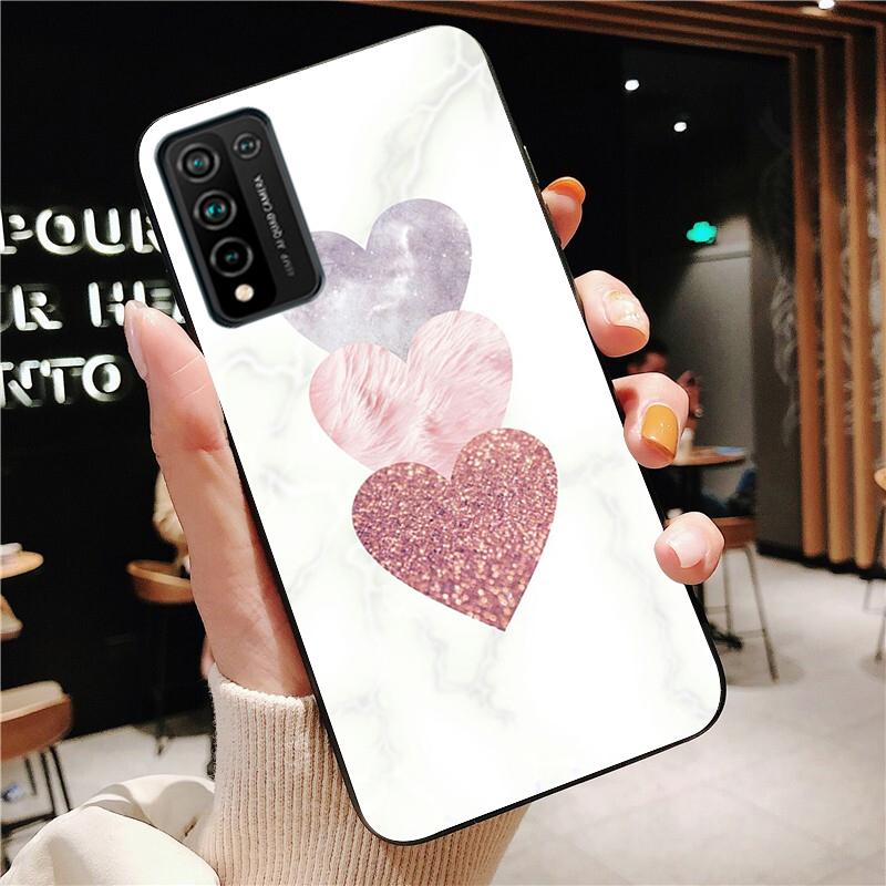 Rose Gold Diamond Love Heart Phone Case for Huawei Honor 50 10X Lite 20 7A 7C 8X 9X Pro 9A 8A 8S 9S 10i 20S 20lite 7X 10 Lite