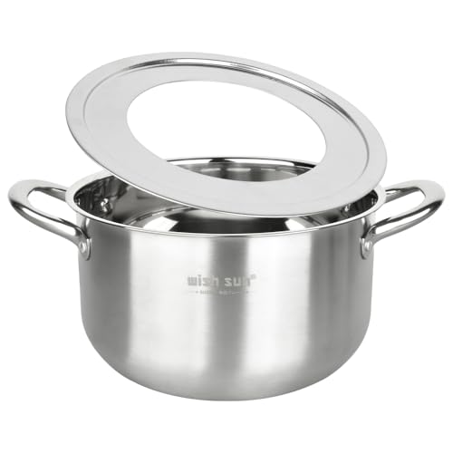 

WISH SUN Пароварка из нержавеющей стали с паровой тарелкой, Набор для пароварки для бамбуковых пароварок, Совместим с газовыми и индукционными плитами (23.5cm)