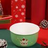 Christmas Ceramic Tableware Elk Dinner Plate Santa Claus Food Bowl Plate Microwave Heating Food Container Dishes Christmas Gifts