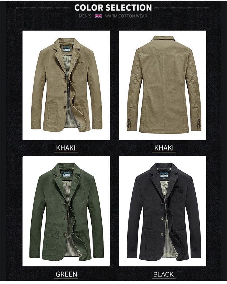 Plus Size Men's Korean Casual Cotton Blazer Jacket for Spring & Autumn (Style 817)