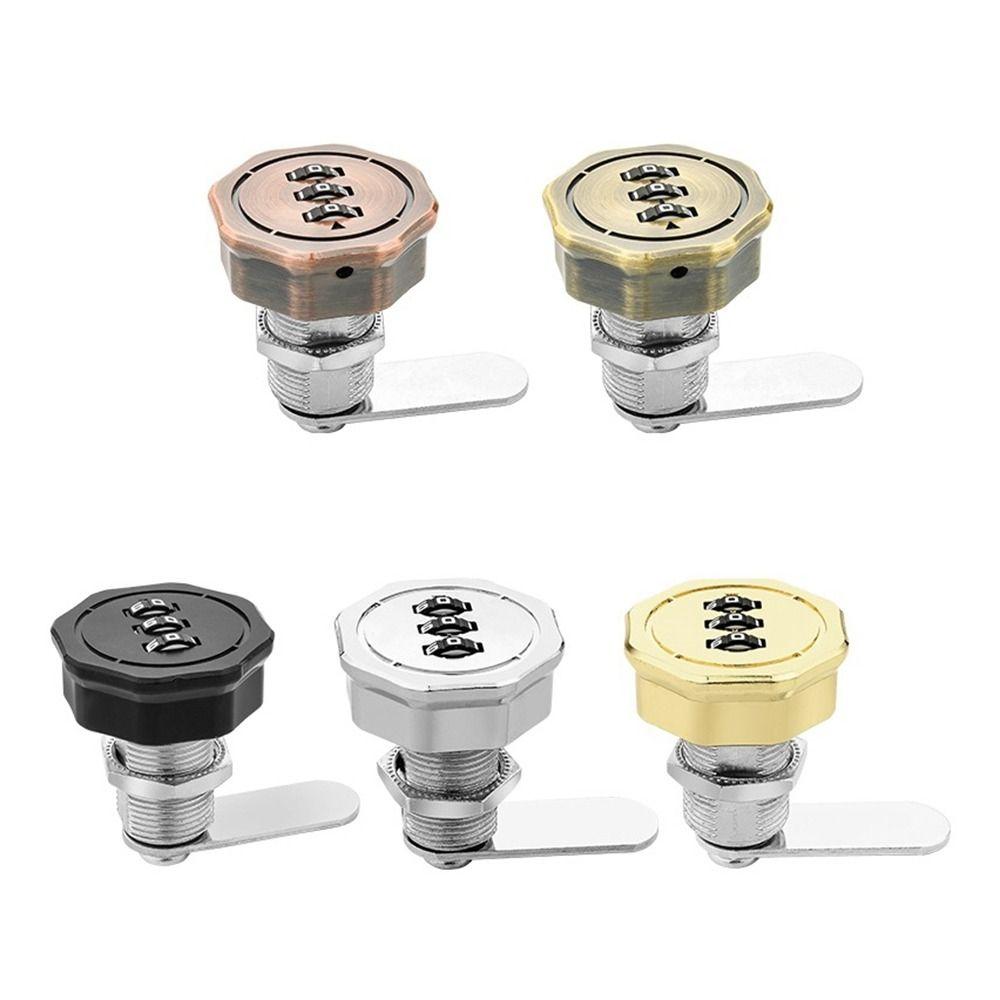 New Zinc Alloy Password Lock Anti-theft Furniture Combination Lock Hardware 3 Digital Code Drawer Lock Cupboard Drawer