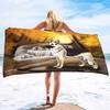 Microfiber Dog Print Beach Towel Blanket,Super Soft Plush Sand Proof Swimming Bath Pool Towel for Travel Camping Yoga Sport