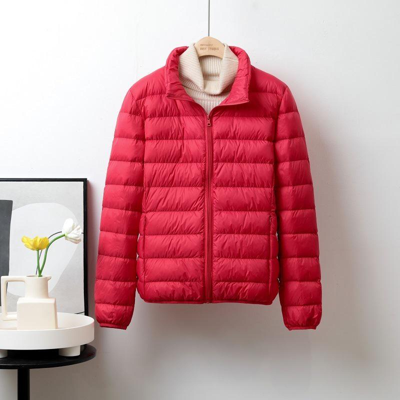 

Женский зимний легкий пуховик 2023 - С капюшоном, Короткий, Воротник-стойка, Большой размер, Пух белой утки. 3XL (140-155 lb)