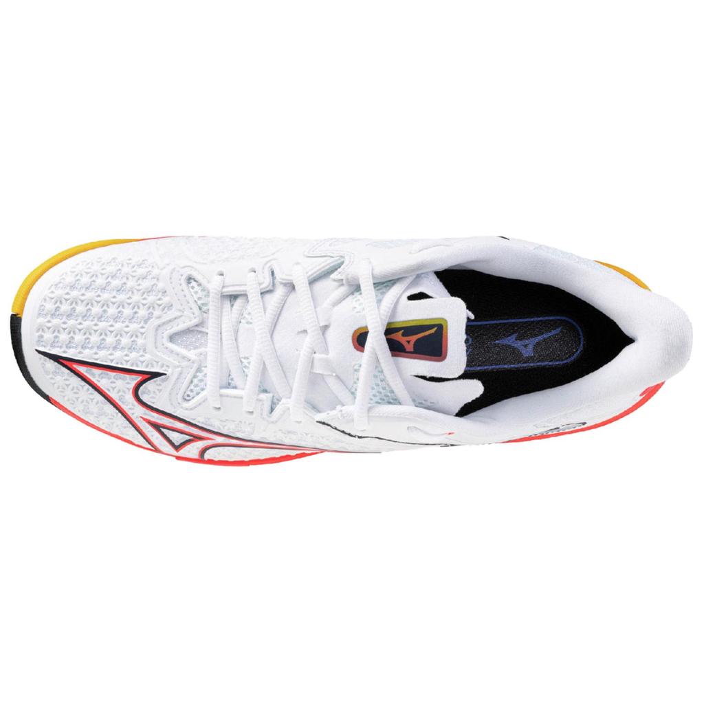 Mizuno Wave Exceed Tour 6 Versatile Comfortable Durable Low-Top Tennis Shoes Unisex Sneakers White Red Orange 61GA2470-60