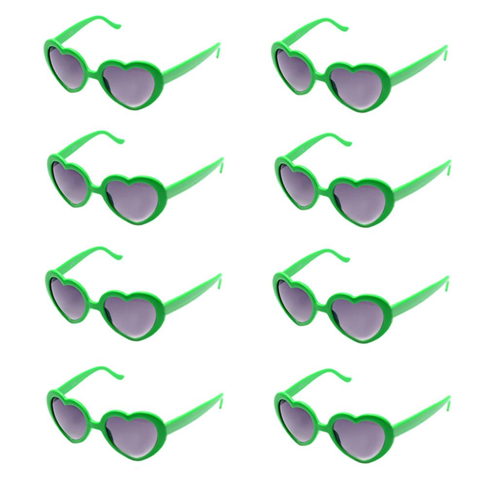 Lovatfirs 8 Pack Heart Sunglasses for Party Travel Women Men A total of 16 colors are available