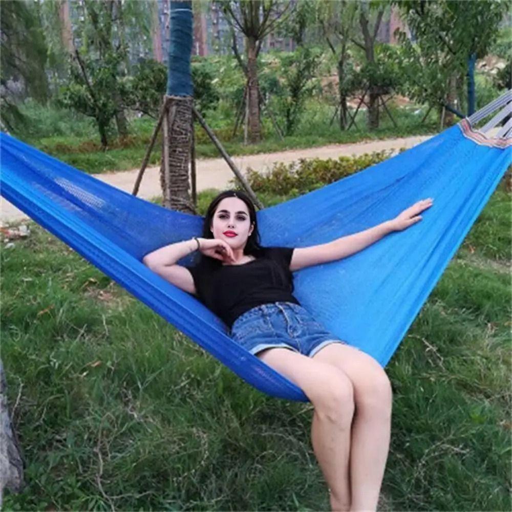 Breathable Ice Silk Hanging Bed Cooling Outdoor Camping Swing Simple Mesh Hammock  Garden