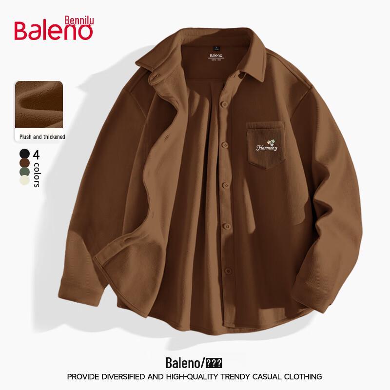 Baleno Men's Winter Fleece-Lined Corduroy Shirt Jacket