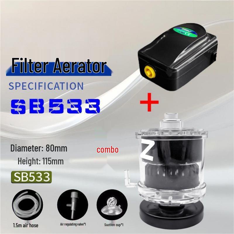 Water Sprite Fish Tank Biochemical Filter with Reverse Air Lift Oxygenation