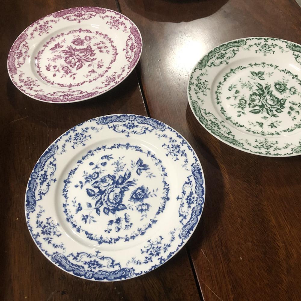 Retro Speiseteller Runder Dessertteller Kreativer Flacher Teller Hotel