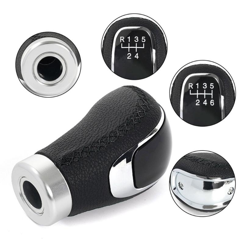Manual Gear Shifter Knob PU Leather 5/6 Speed Shifter Lever Suitable for Car SUVs Trucks Comfortable Grip Easy To Clean