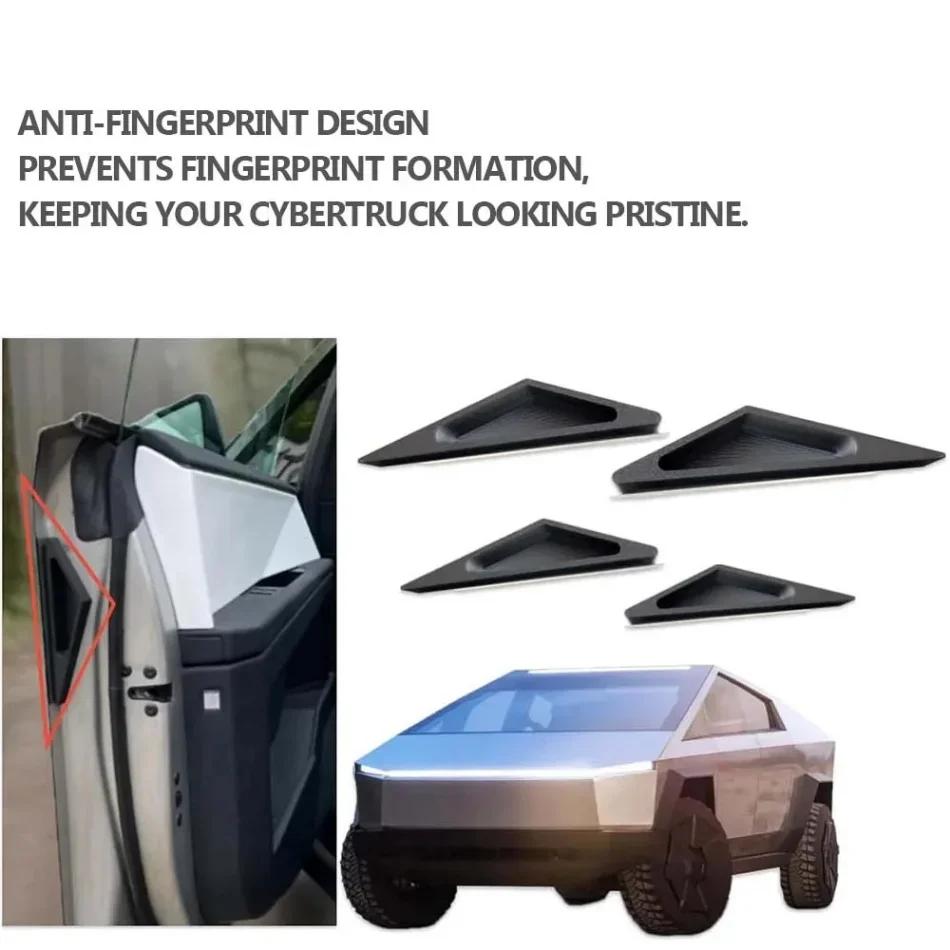 For Tesla Cybertruck 2025-2025 Hidden Silicone Door Handle Protectors - Anti-Fingerprint + Door Closer Function Car Accessories
