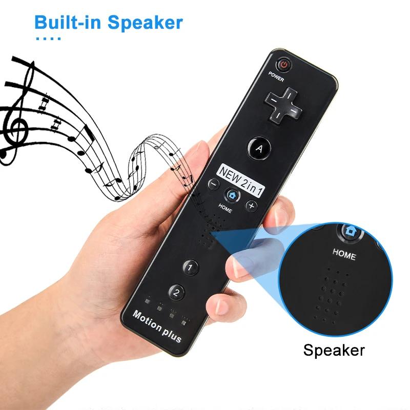 2 in 1 Wireless Bluetooth Remote Controller For Wii Wii U Controle Optional Motion Plus Gamepad Nunchuck Set With Silicone Case