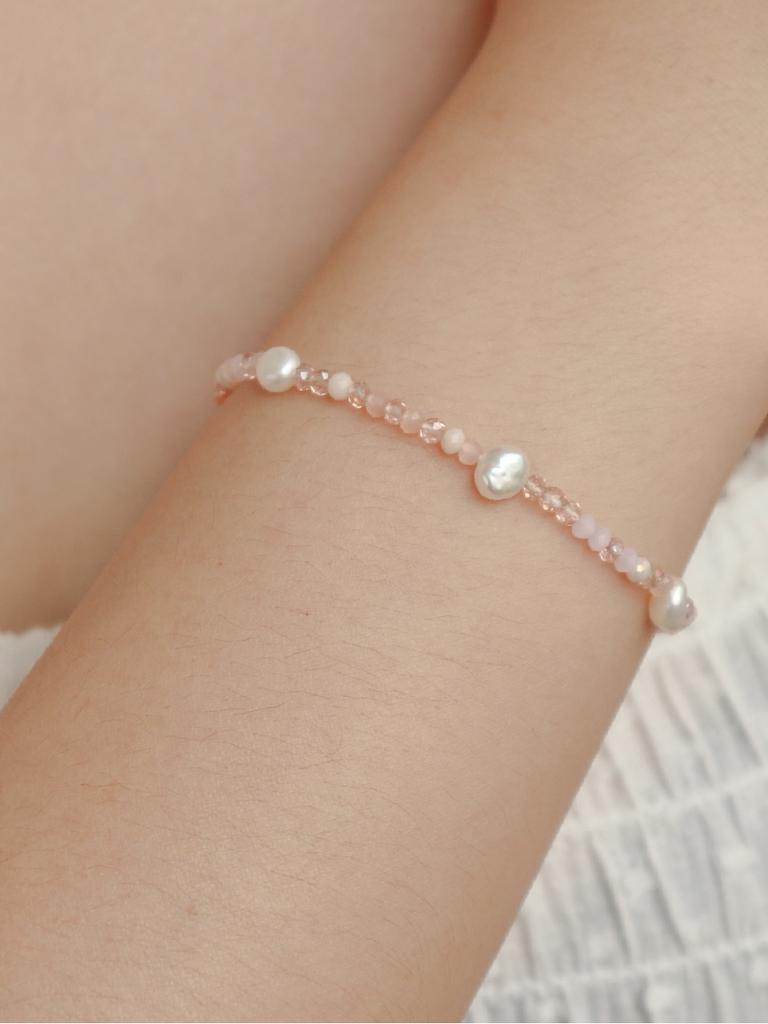 Rita Monica Pink Beaded Pearl Bracelet
