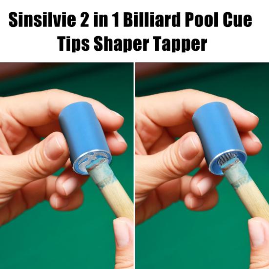 2-in-1 Billiard Pool Cue Tips Shaper Lightweight Portable Easy To Carry Multifunctional Pool Cue